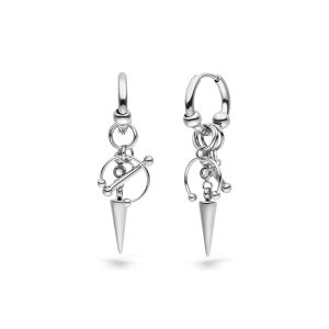 LIEBESKIND BERLIN Urban Chic Ohrring - Creole aus Edelstahl - 3,8 cm - Scharnierverschluss - wasserfest & hautfreundlich Silber