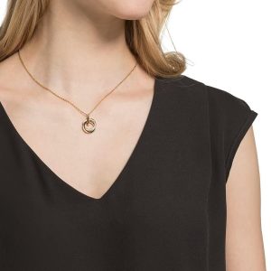 JETTE Damen-Kette 925er Silber 30 Zirkonia 32018223 gelbgold One Size