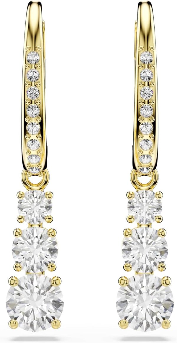 Swarovski Stilla Kollektion Hängeohrringe Goldfarben beschichtet Weiß