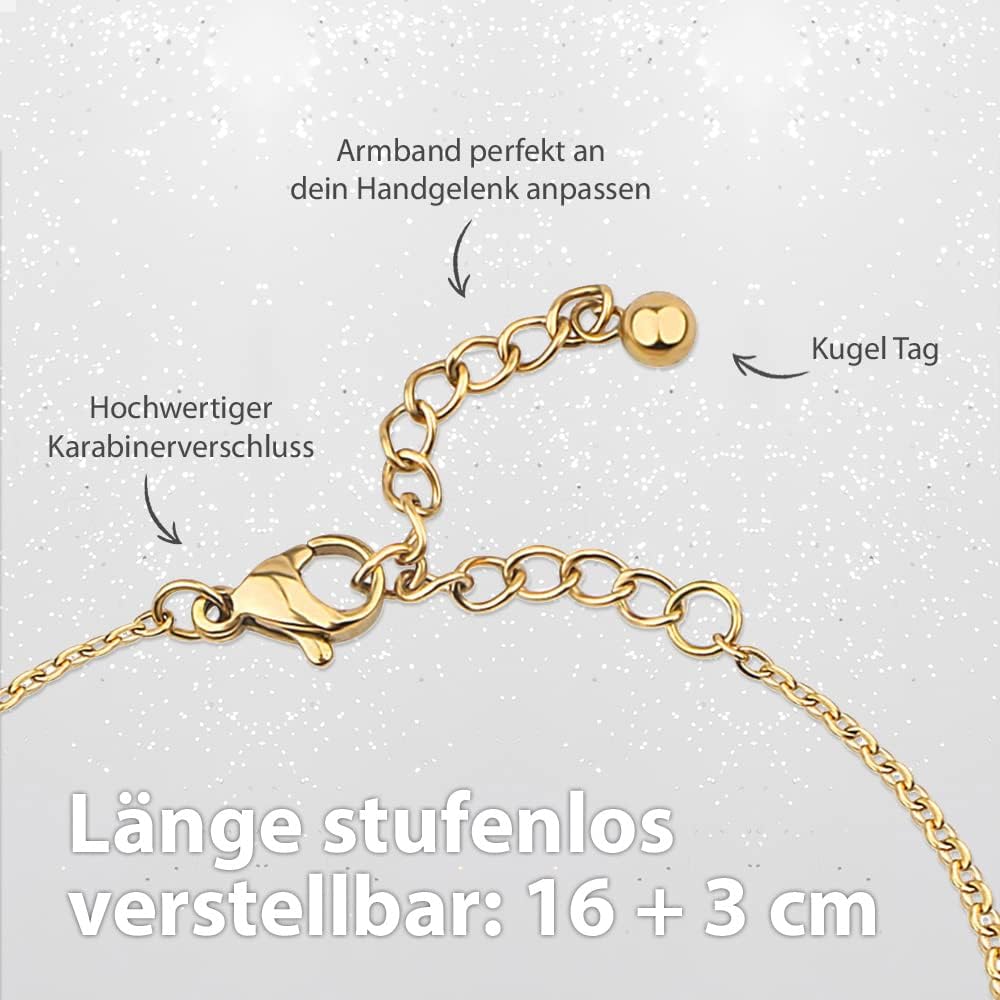 BONNYBIRD® Wasserfestes Edelstahl Weltkugel Armband in Silber, Gold & Roségold, 100% Wasserfest & Hautverträglich, Perfektes Reise Geschenk für Weltenbummler BonnyWorld BonnyWorld Gold