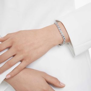 Swarovski Una Angelic Kollektion Armband Rhodiniert Blau Mittel