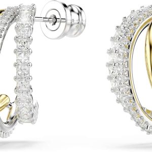 Swarovski Hyperbola Kollektion, Gemischte Schliffe, Weiß Creolen