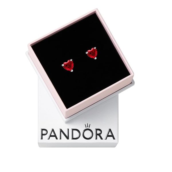Pandora Timeless Schmuck funkelndes Herz, mit kirschrotem Jubiläumskristall Modern