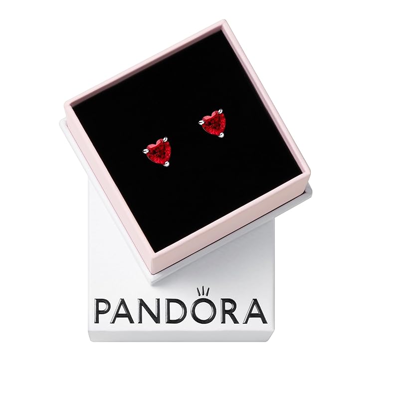 Pandora Timeless Schmuck funkelndes Herz, mit kirschrotem Jubiläumskristall Modern