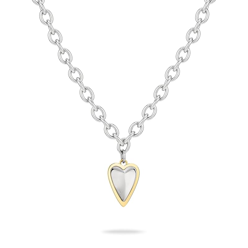 LIEBESKIND BERLIN Damen Schmuck mit Herz - Funkelnde Kette bicolor silber/gold