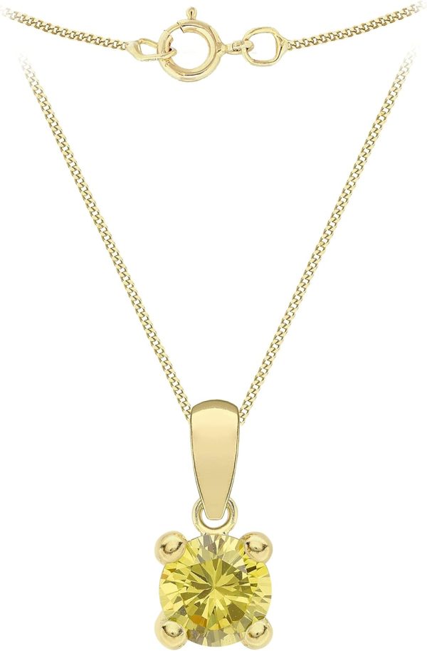Amazon Essentials Halskette mit Anhänger aus 9-Karätigem Gold mit Geburtsstein (ehemals Amazon Collection) Gelb/November