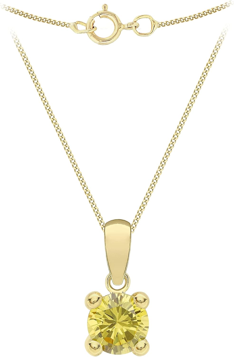 Amazon Essentials Halskette mit Anhänger aus 9-Karätigem Gold mit Geburtsstein (ehemals Amazon Collection) Gelb/November