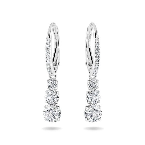 Swarovski Stilla Kollektion Hängeohrringe Rhodiniert Weiß