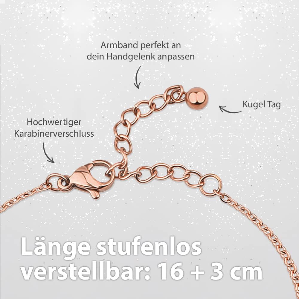 BONNYBIRD® Wasserfestes Edelstahl Weltkugel Armband in Silber, Gold & Roségold, 100% Wasserfest & Hautverträglich, Perfektes Reise Geschenk für Weltenbummler BonnyWorld BonnyWorld Roségold