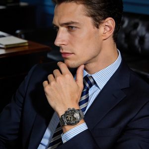OLEVS Herrenuhren Automatik Mechanische Armbanduhr mit Tourbillon Kalender Wasserdicht Leuchtende Uhren Männer 7088 Alle Schwarz