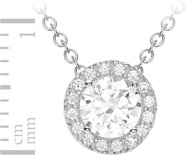Amazon Essentials Halo-Halskette aus 9-Karätigem Gelb und Weißgold mit Kubischen Zirkonia (ehemals Amazon Collection)