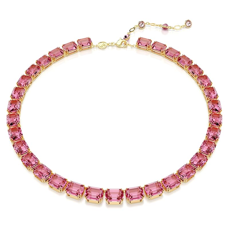 Swarovski Millenia Kollektion Halskette Millenia Tennis Halskette Goldfarben plattiert Rosa