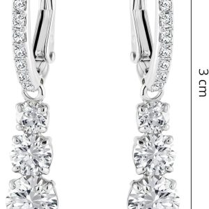 Swarovski Stilla Kollektion Hängeohrringe Rhodiniert Weiß
