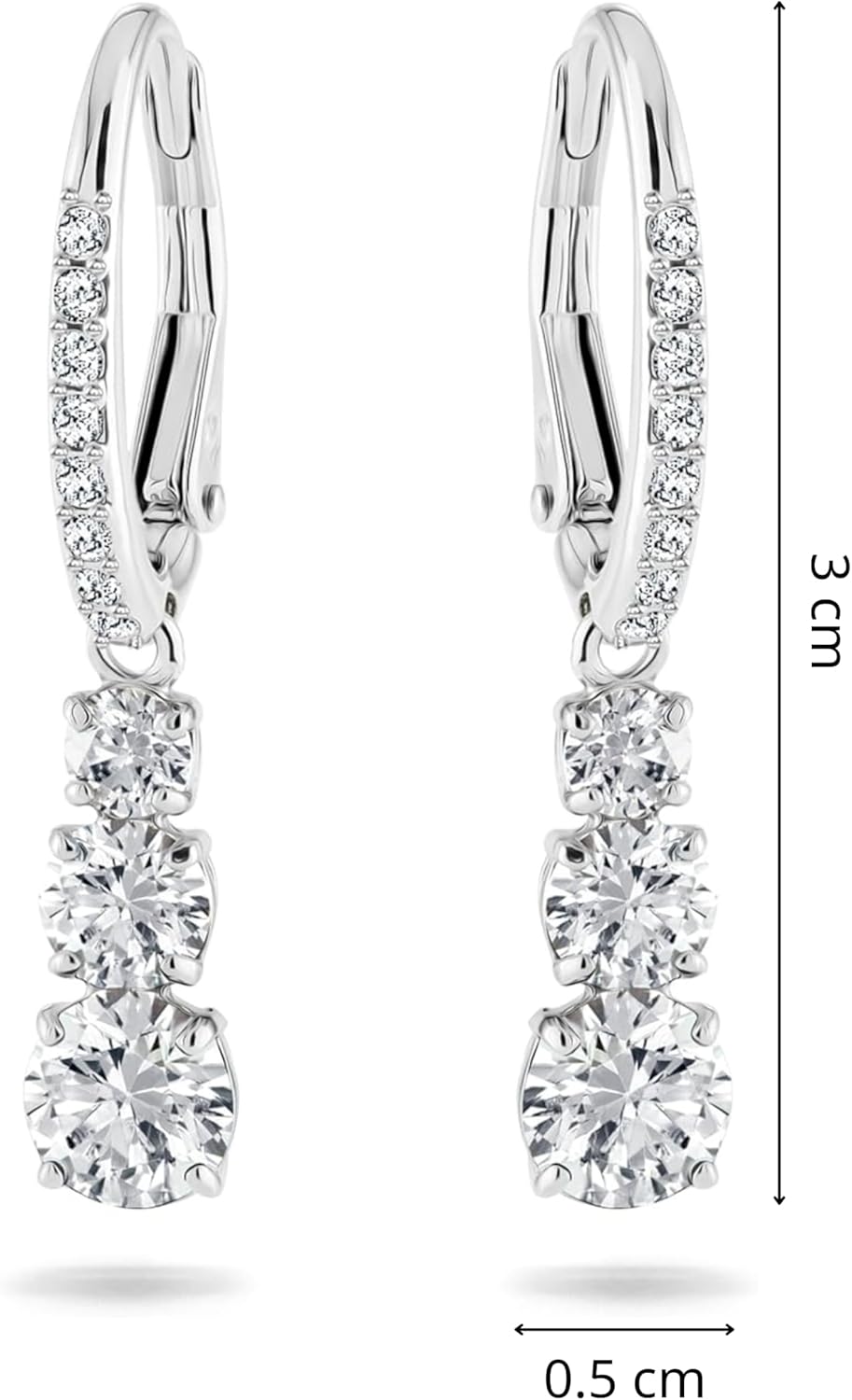 Swarovski Stilla Kollektion Hängeohrringe Rhodiniert Weiß