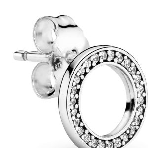 Pandora Signature Ohrstecker funkelnder Kreis, mit klarem Cubic Zirkonia Silber