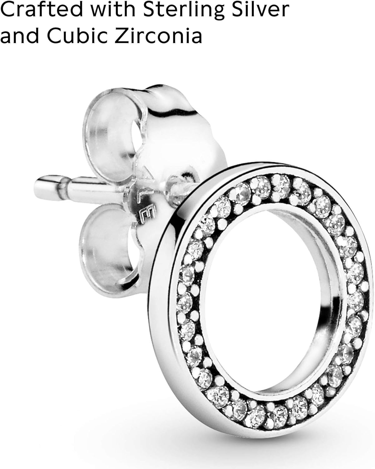 Pandora Signature Ohrstecker funkelnder Kreis, mit klarem Cubic Zirkonia Silber