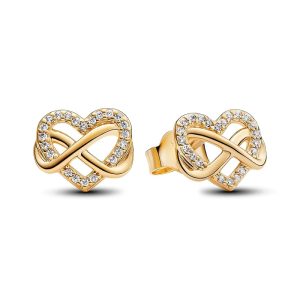 Pandora Moments Ohrringe Ewigkeitsherz Gold