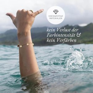 Purelei Kalea Armband – Elegantes, verspieltes Damen Armband mit Plättchen – Edelstahl – Verstellbare Länge 16/17,5/19 cm – Hawaiianisch inspiriert & wasserfest Gold