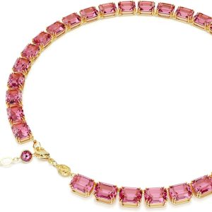 Swarovski Millenia Kollektion Halskette Millenia Tennis Halskette Goldfarben plattiert Rosa