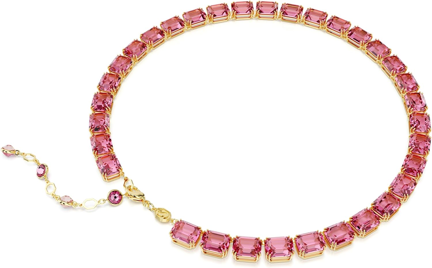 Swarovski Millenia Kollektion Halskette Millenia Tennis Halskette Goldfarben plattiert Rosa