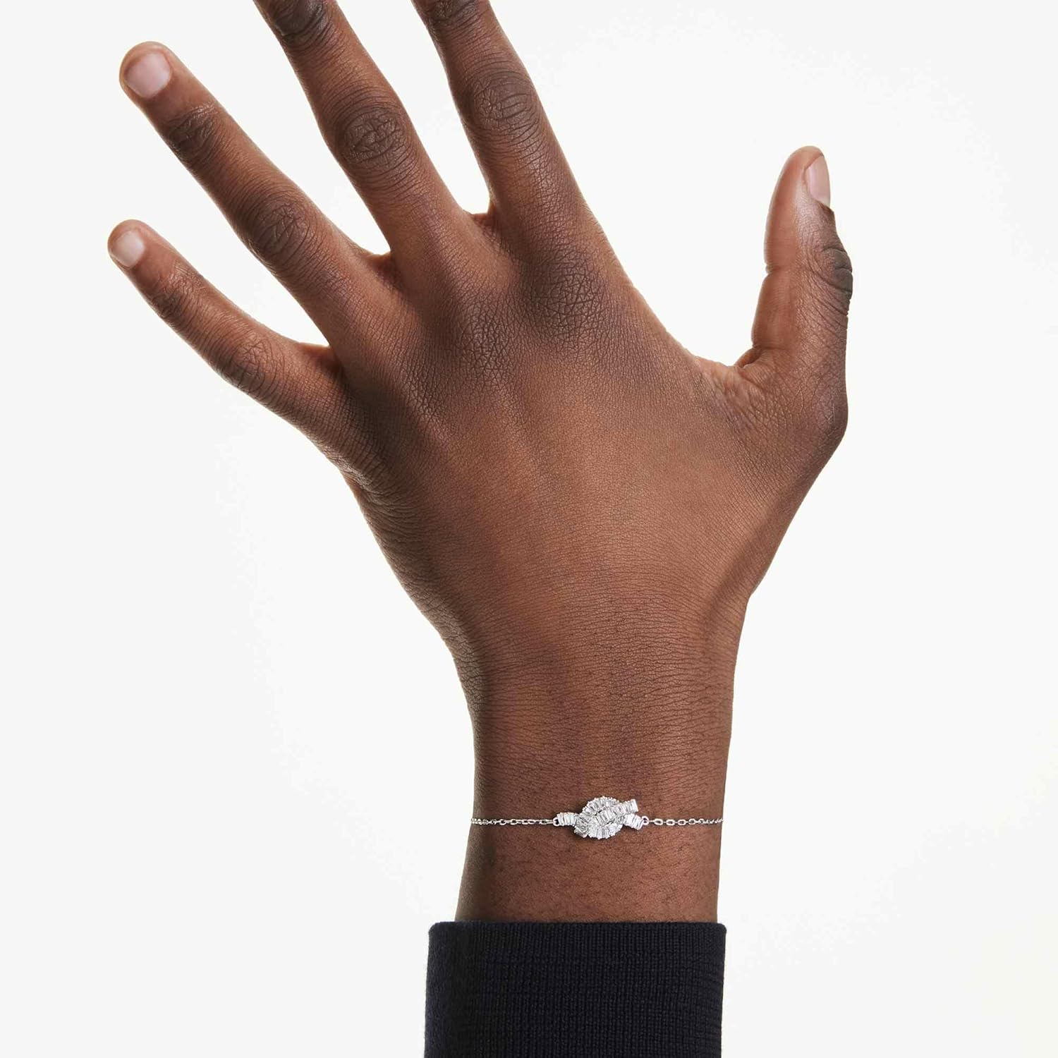 Swarovski Matrix Kollektion, Knoten, Weiß, Rhodiniert Matrix Armband