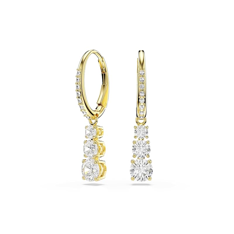 Swarovski Stilla Kollektion Hängeohrringe Goldfarben beschichtet Weiß