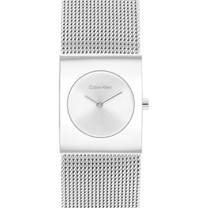 Calvin Klein Analog Quarzuhr für Damen Kollektion CK Pulse mit Edelstahl-Mesh-Gliederarmband Silver
