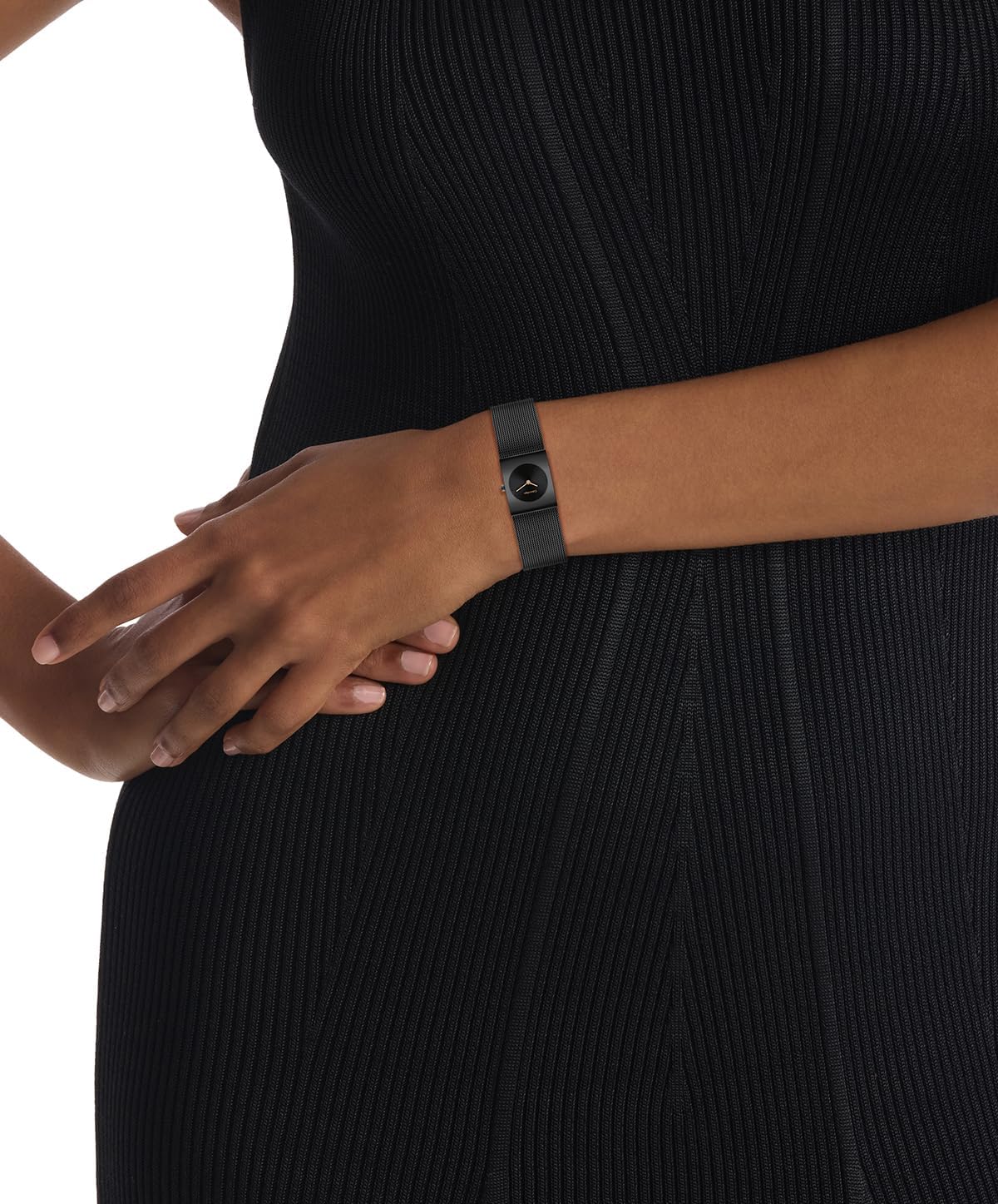 Calvin Klein Analog Quarzuhr für Damen Kollektion CK Pulse mit Edelstahl-Mesh-Gliederarmband Full Black