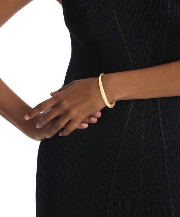 Calvin Klein Bangle Armband für Damen Kollektion ELONGATED DROPS aus Edelstahl - Erhältlich in Silber oder Gold Oro (Gold)