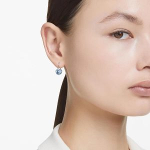 Swarovski Bella Kollektion Tropfenohrringe Rhodiniert Blau