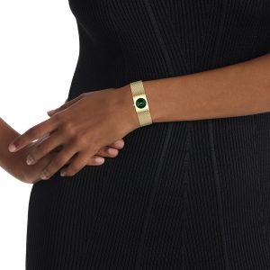 Calvin Klein Analog Quarzuhr für Damen Kollektion CK Pulse mit Edelstahl-Mesh-Gliederarmband Green