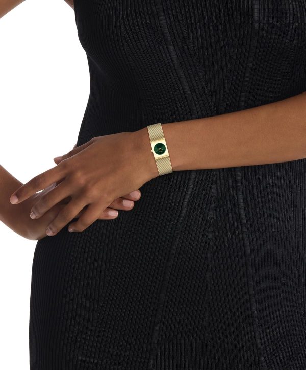 Calvin Klein Analog Quarzuhr für Damen Kollektion CK Pulse mit Edelstahl-Mesh-Gliederarmband Green