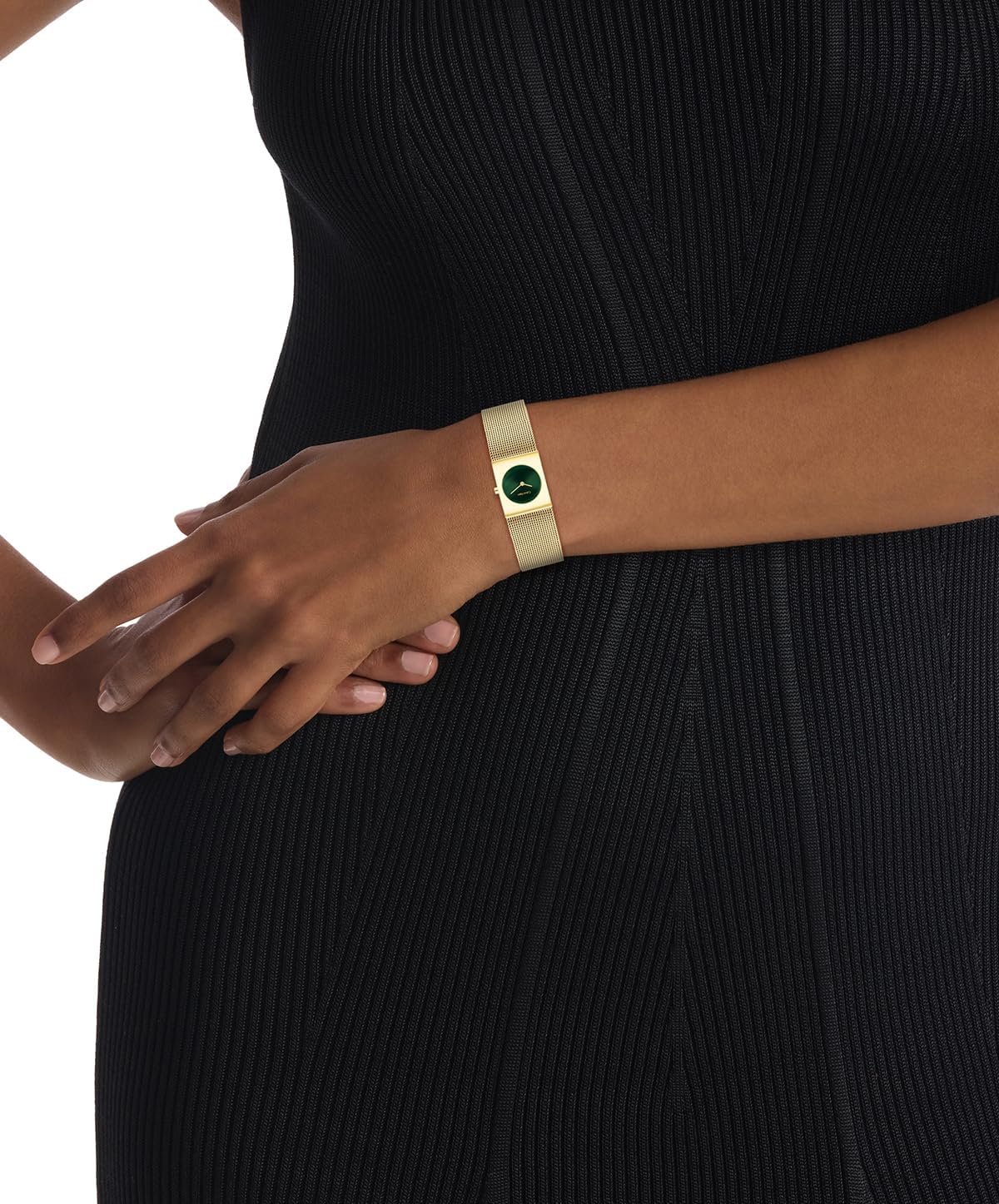 Calvin Klein Analog Quarzuhr für Damen Kollektion CK Pulse mit Edelstahl-Mesh-Gliederarmband Green