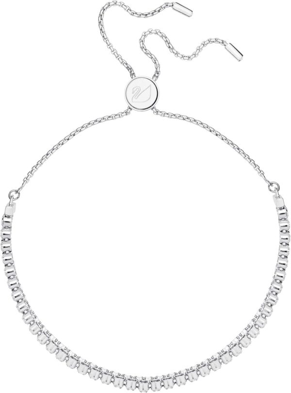 Swarovski Matrix Kollektion Tennis Armband Subtle Tennis Armband Rhodiniert Weiß