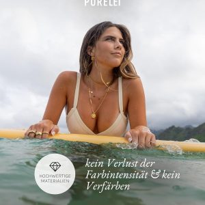 Purelei Kalea Kette Damen – Halskette Damen aus langlebigem Edelstahl – Wasserfeste Kette mit Anhänger – 40-45 cm Länge verstellbar – Halskette für deinen individuellen Look Silber