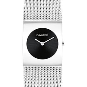 Calvin Klein Analog Quarzuhr für Damen Kollektion CK Pulse mit Edelstahl-Mesh-Gliederarmband Black