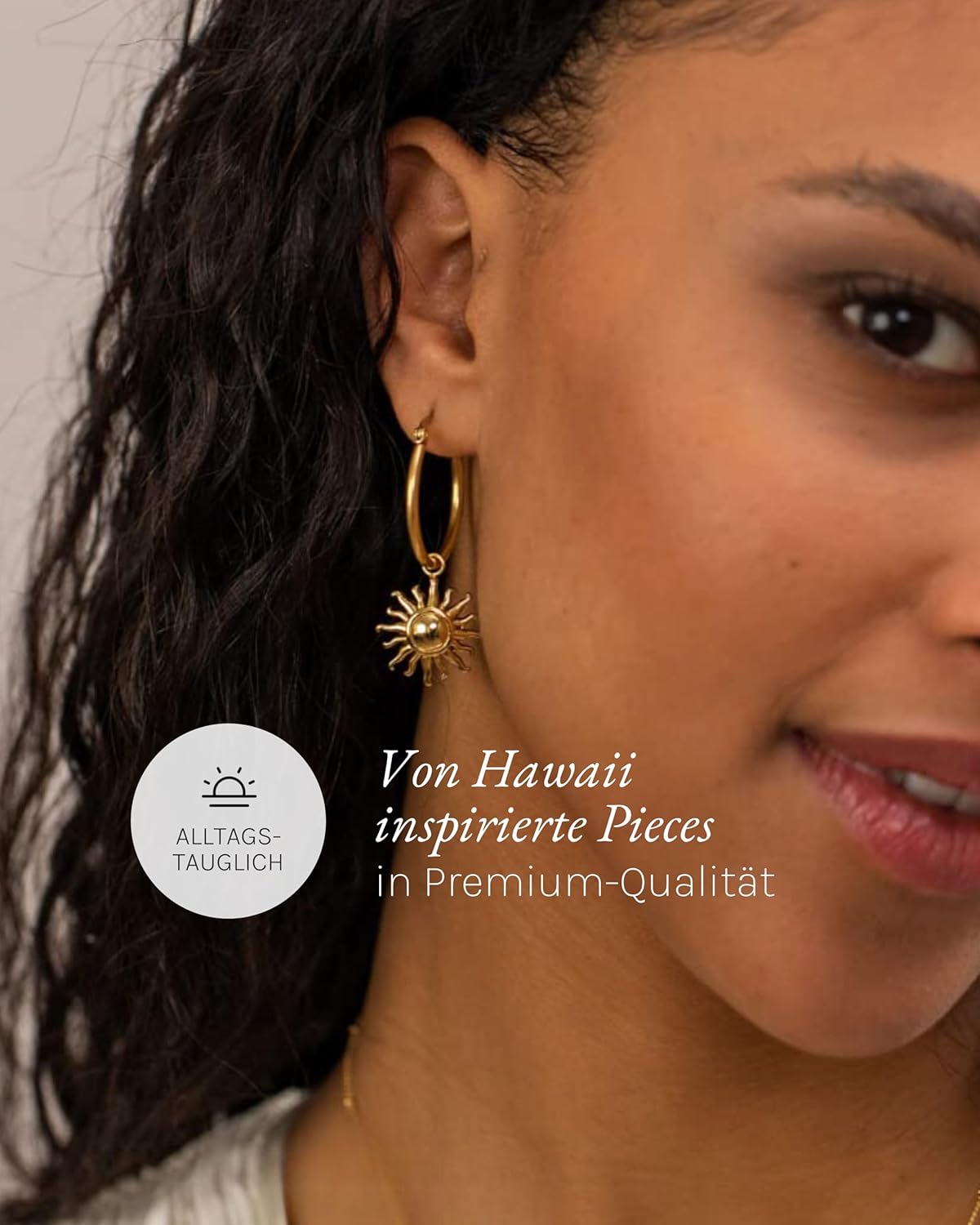 Purelei Sun Ohrringe – Damenohrringe aus langlebigem Edelstahl – Wasserfeste Ohrringe Damen – Modeschmuck für deinen individuellen Look Gold