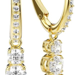 Swarovski Stilla Kollektion Hängeohrringe Goldfarben beschichtet Weiß