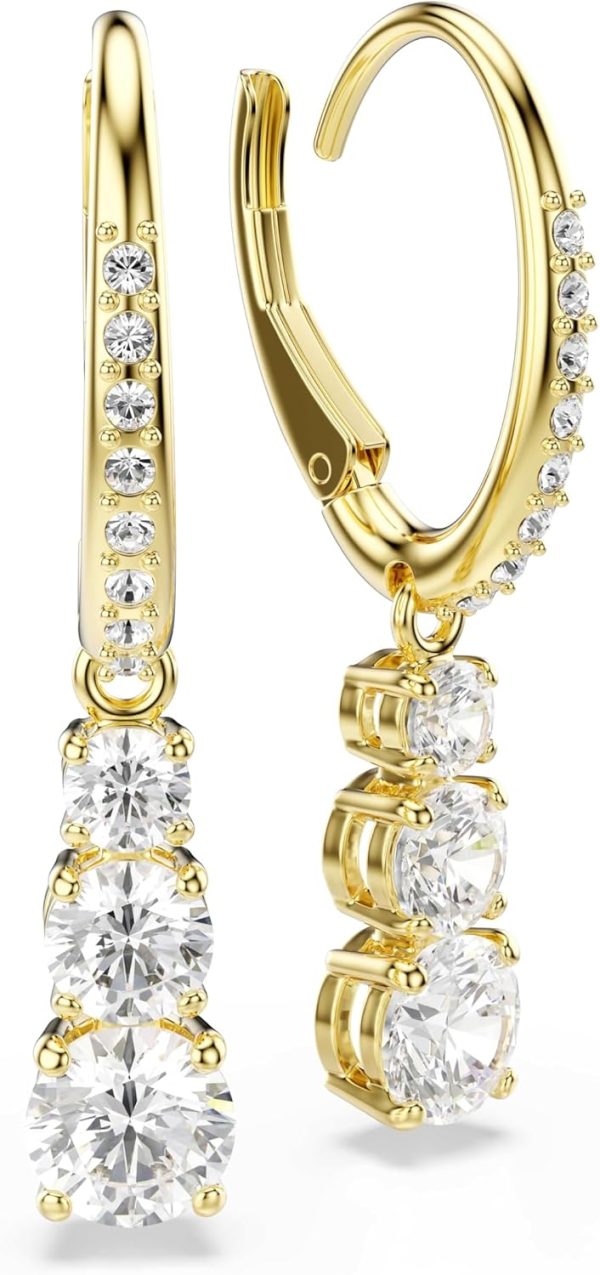 Swarovski Stilla Kollektion Hängeohrringe Goldfarben beschichtet Weiß