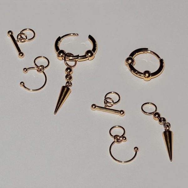 LIEBESKIND BERLIN Urban Chic Ohrring - Creole aus Edelstahl - 3,8 cm - Scharnierverschluss - wasserfest & hautfreundlich Gold
