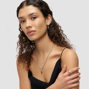 LIEBESKIND BERLIN Damen Schmuck mit Herz - Funkelnde Kette bicolor silber/gold