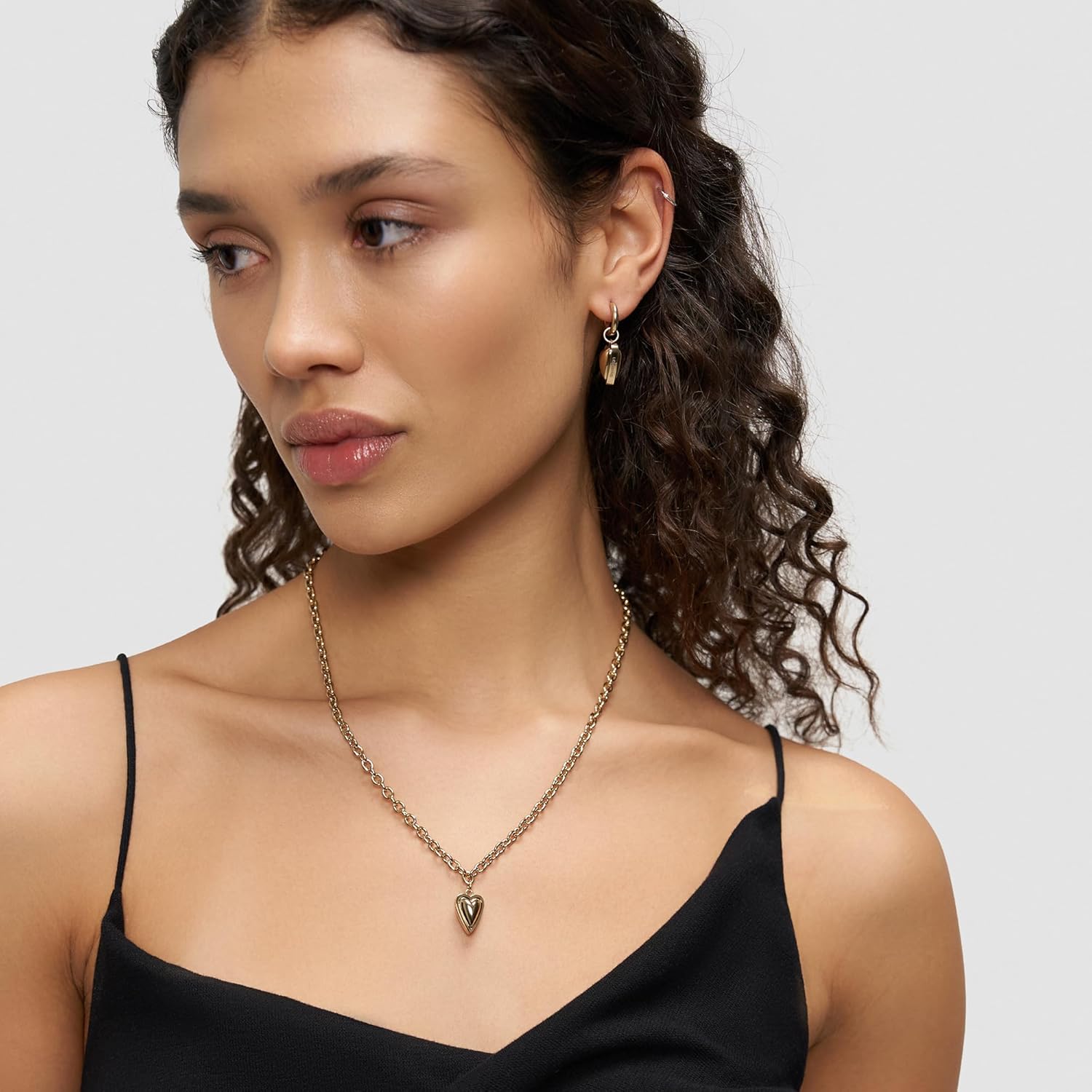 LIEBESKIND BERLIN Damen Schmuck mit Herz - Funkelnde Kette Gold