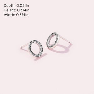 Pandora Signature Ohrstecker funkelnder Kreis, mit klarem Cubic Zirkonia Silber
