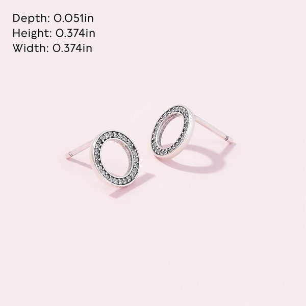 Pandora Signature Ohrstecker funkelnder Kreis, mit klarem Cubic Zirkonia Silber