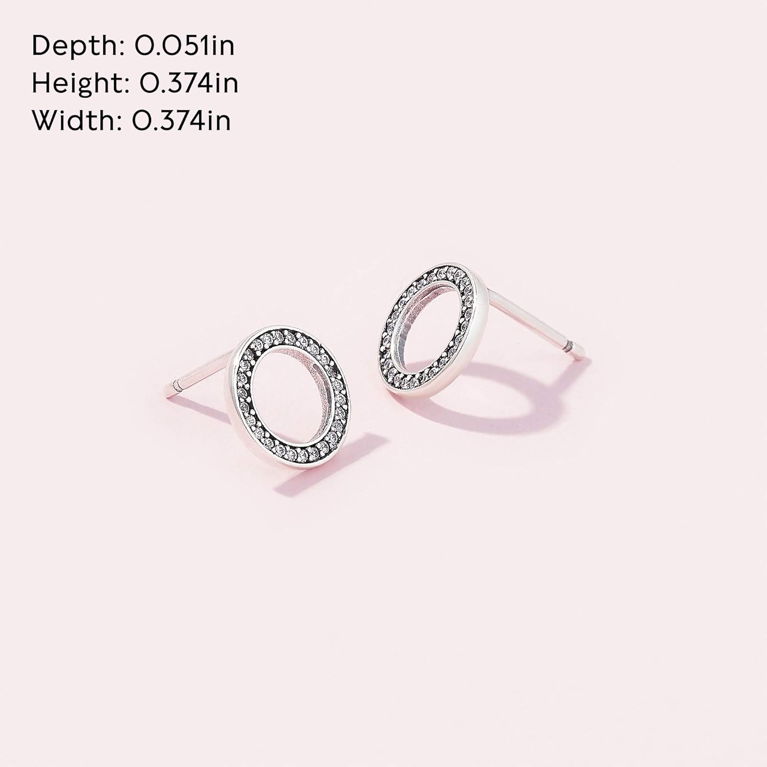Pandora Signature Ohrstecker funkelnder Kreis, mit klarem Cubic Zirkonia Silber