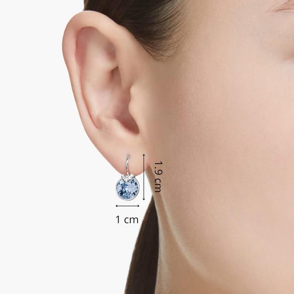 Swarovski Bella Kollektion Tropfenohrringe Rhodiniert Blau