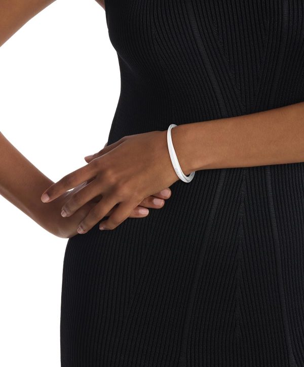Calvin Klein Bangle Armband für Damen Kollektion ELONGATED DROPS aus Edelstahl - Erhältlich in Silber oder Gold Argento (Silver)