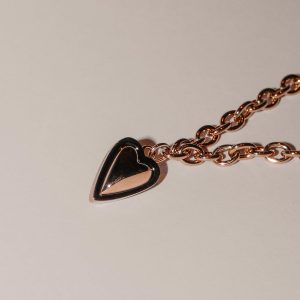 LIEBESKIND BERLIN Damen Schmuck mit Herz - Funkelnde Kette roségold