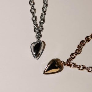 LIEBESKIND BERLIN Damen Schmuck mit Herz - Funkelnde Kette Gold