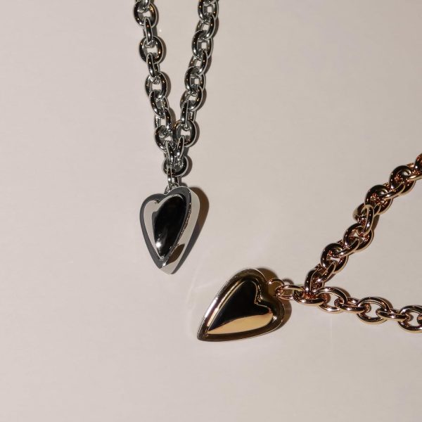 LIEBESKIND BERLIN Damen Schmuck mit Herz - Funkelnde Kette Gold